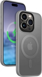 hibrid tok Frost MAG Cover iPhone 15 Pro-hoz MagSafe – szürke