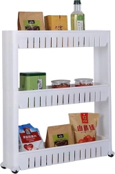 Keskeny gurítható több szintes polcrendszer konyhába és fürdőszobába