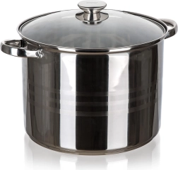 Rozsdamentes edény 30 cm üvegfedővel 16,2 l LIVING