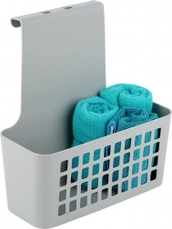 Felakasztható műanyag ajtóra szerelhető kosár, szürke 23,5 × 10 × 24 cm