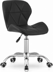 Forgó irodai szék széles, ökobőr háttámlával – fekete