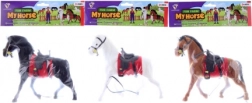 Műanyag ló semis bőr felülettel, 16 cm