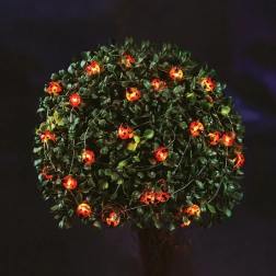 Napelemes LED fényfüzér katicabogarakkal, 2,4 m, 25 LED, meleg fehér