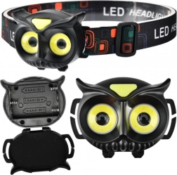 Bagoly alakú gyerek LED fejlámpa – 4 üzemmód, vízálló