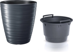 MAZE betétes virágcserép 47,5 cm, antracit