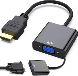 HDMI–VGA (D-Sub) adapter – fekete