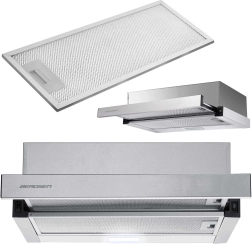 Teleszkópos konyhai páraelszívó 50 cm rozsdamentes acél BERDSEN BT-233 LED világítással