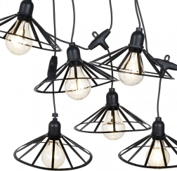 Kerti LED girland 5,5 m 6 fénnyel, időzítő, IP44