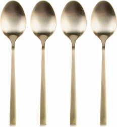Arany rozsdamentes acél teáskanalak, 4 darabos készlet