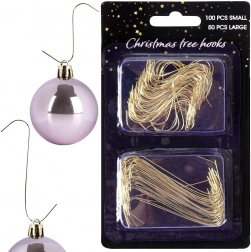 Arany kampók karácsonyi díszekhez 4 és 6 cm, 150 db