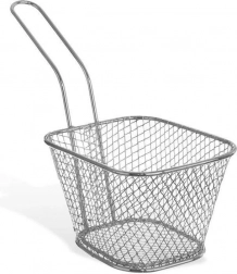 Ezüst krumplisütő kosár fogantyúval 19 × 8 × 13,5 cm