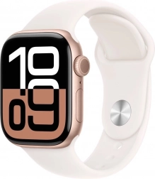 Apple Watch Series 10 GPS, rózsaszín arany alumínium tok, rózsaszín sport szíj M/L