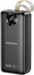 Awei PA-34 powerbank 30000 mAh 65 W gyors töltéssel, fekete