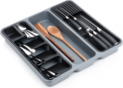 Szürke evőeszközfiók-betét 40 × 40 cm