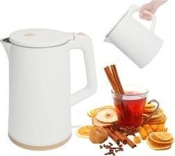 Utazó vezeték nélküli gyorsforraló vízforraló 1,7 l 1500 W forgatható talppal – fehér