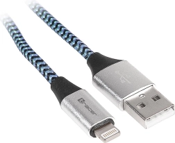 Hálózati kábel USB 2.0 Lightning iPhone fekete-kék 1m
