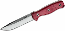 Kültéri Condor Bushcraft Bliss kés, 12,2 cm, piros Micarta, Kydex + bőr tok