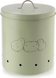 Fém, zöld burgonya- és zöldségtartó doboz GREENISH 8,7 l