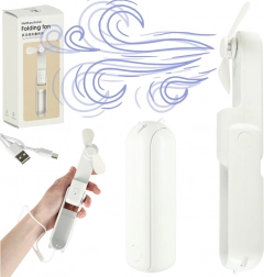 Hordozható összecsukható mini ventilátor USB 2 az 1-ben fehér