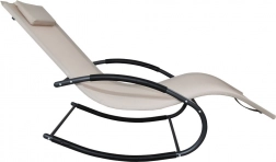 Kerti hintás napozóágy textilénből, bézs, teherbírás 150 kg