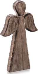 Fából készült karácsonyi angyalfigura mangófából 24 cm