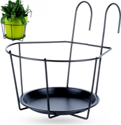 Fém balkon virágtartó konzol, fekete