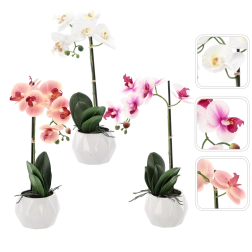 Mű orchidea virág mix 3 színben 42 cm