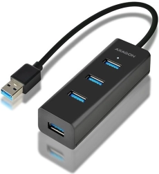 axagon hue-s2b négynyílású usb 3.2 gen 1 hub töltéssel, 30 cm kábel, micro usb táplálás