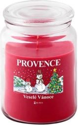 PROVENCE illatgyertya üvegben karácsonyi hóember 95 óra