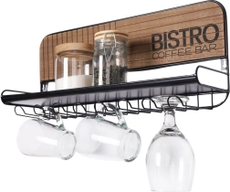 Bistro fali tartó poharakhoz és bögrékhez