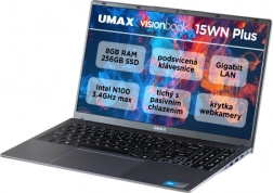 UMAX VisionBook 15WN Plus 15,6" notebook Intel N100-zal, 8 GB RAM és 256 GB SSD