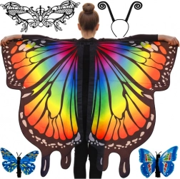 Gyerek pillangó jelmez nagy KRUZZEL szárnyakkal, maszkkal és fejpánttal