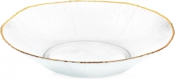 Aranyszegélyes üvegsalátástál 29,5 cm, 1,6 l