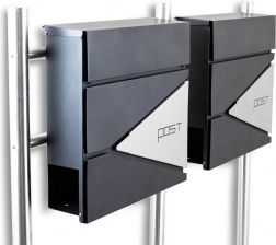 Dupla, állványos postaláda újságtartó rekesszel BITUXX – grafitszürke