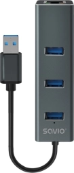 Savio USB‑A 3.1 Gen 1 hub 3 porttal és RJ‑45 gigabites ethernet adapterrel