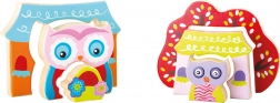 Fa 3D puzzle Baglyocskák a házikóban