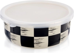 Zománcozott tál fedővel Sakktábla 17 cm, 1 l