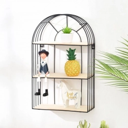 Dekoratív fekete fali polc 45 cm