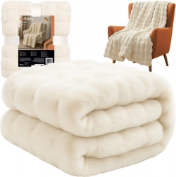 Puha fehér pléd 160 × 100 cm RUHHY