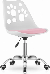 Fehér és Rózsaszín Irodai Szék Forgó Krómozott Alappal