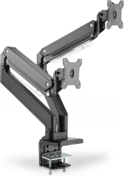 Támasz két monitor számára bilincses és gázrugós