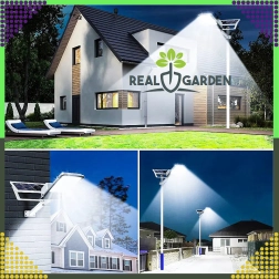 Kerti napelemes oszloplámpa 200 W, utcai panel, 247 LED