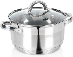 Rozsdamentes acél lábas üveg fedővel, 20 cm, 3,4 l