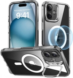 ESR Classic Hybrid HaloLock tok állvánnyal iPhone 16-hoz – átlátszó