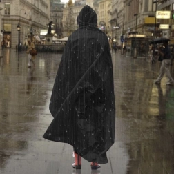 Vízálló piknikpléd mackintoshszerű bevonattal - fekete