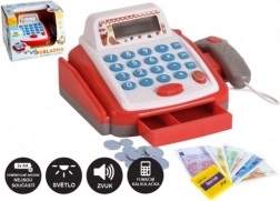Kis gyerek digitális pénztárgép kiegészítőkkel, fénnyel és hanggal