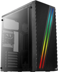 Streak RGB középtorony számítógépház, fekete, USB 3.0