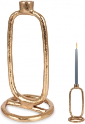 Arany alumínium gyertyatartó hosszú gyertyához, 24 cm