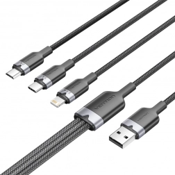 USB 2.0 3 az 1-ben kábel Vention - USB-C, Lightning és Micro-B