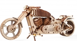 UGEARS fa 3D puzzle motorbicikli – mechanikus modell ragasztás nélkül